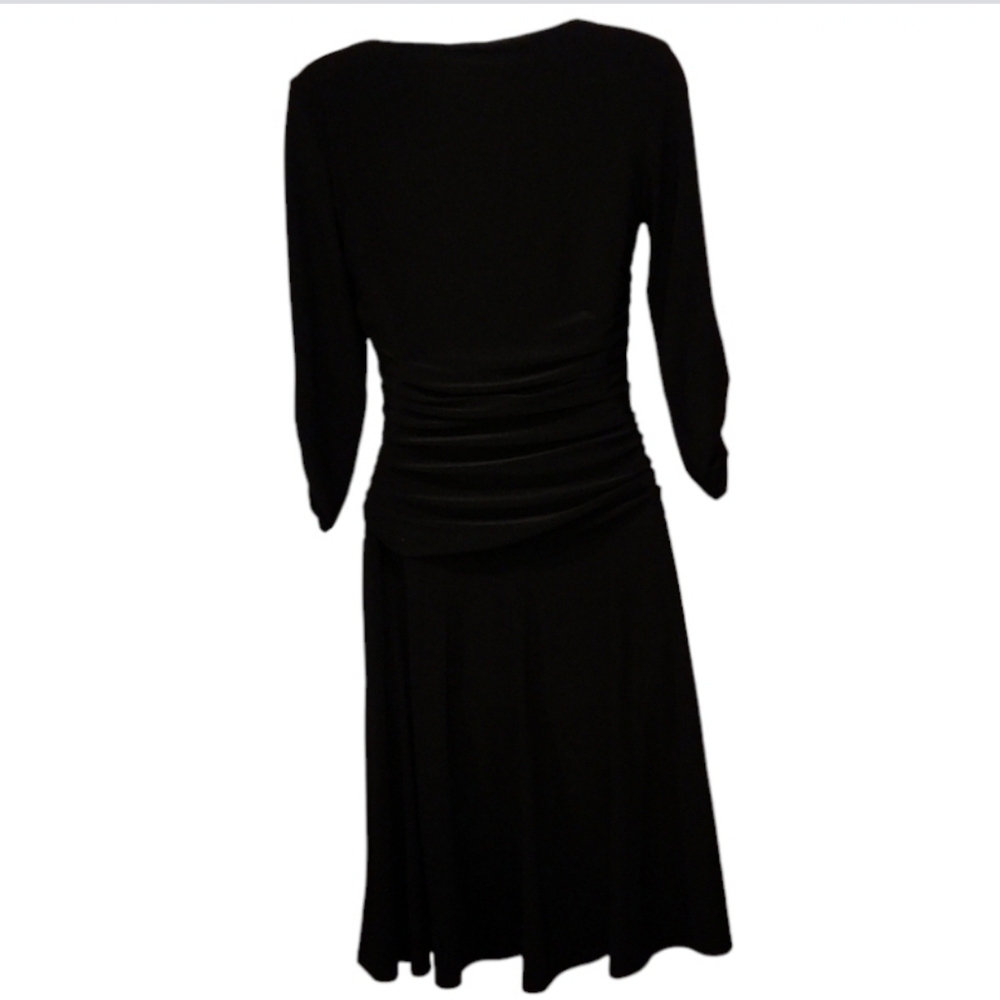 Lauren Ralph Lauren Little Black Dress Square Neck Ruched - Picture 5 of 6